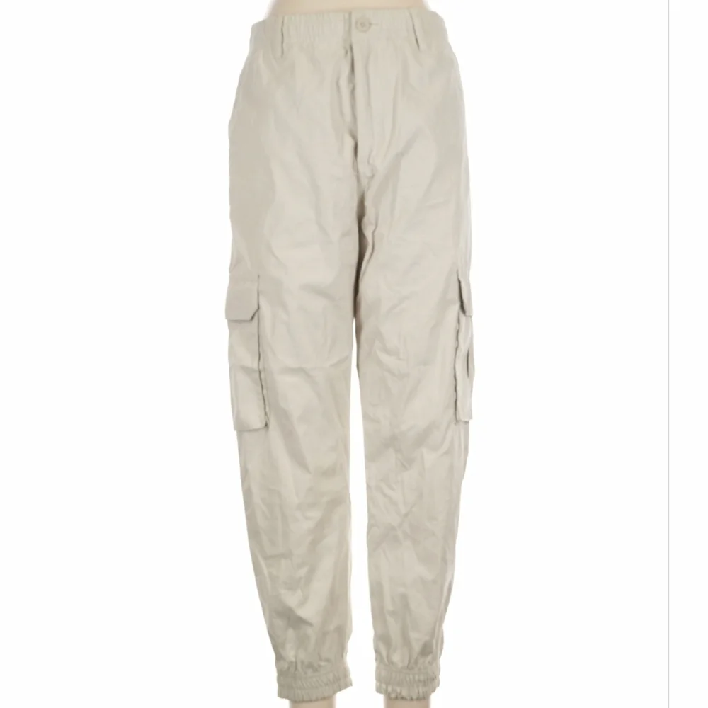 Zara High Waisted Beige Cargo Joggers Pants - Picture 2 of 7